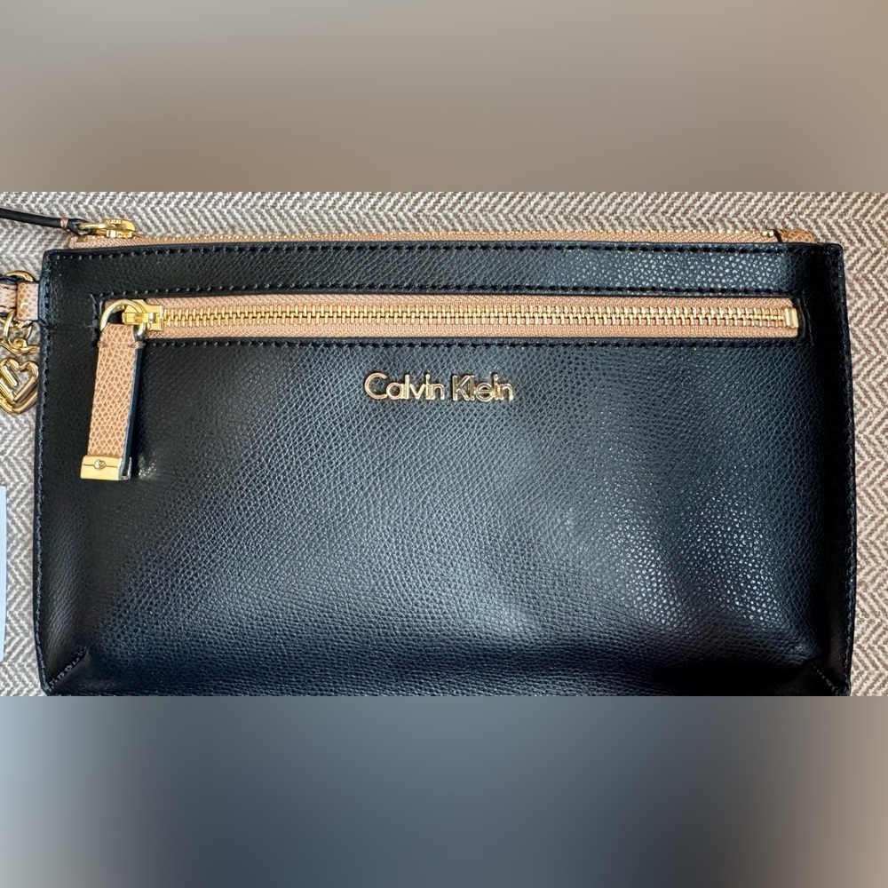 Calvin Klein Black Saffiano Leather Wristlet - NWTs - Picture 7 of 14
